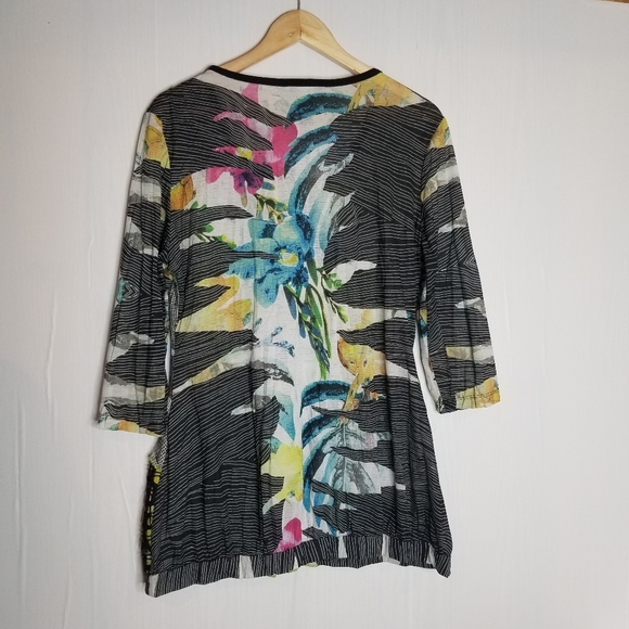 Elysee 26 Women's Crinkle Art to Wear Multicolor Blouse Size Large - Picture 3 of 8